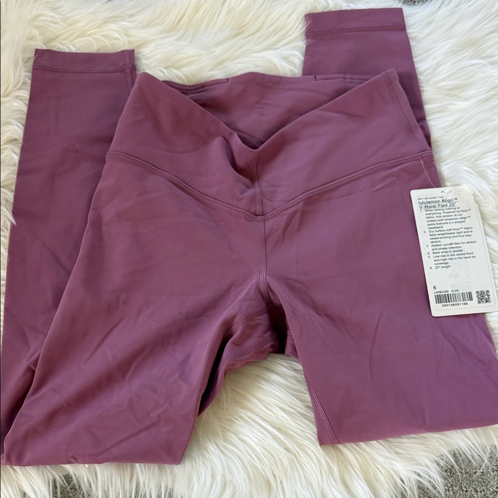 New with tags, Lululemon leggings light purple size 6